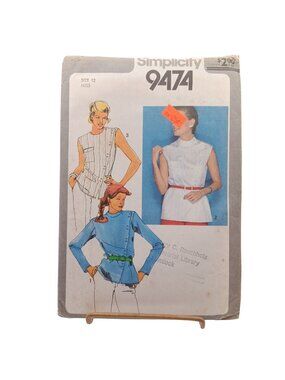 Simplicity 9474 Misses Vintage UNCUT Sewing Pattern Size 12 3 Shirt Styles 11